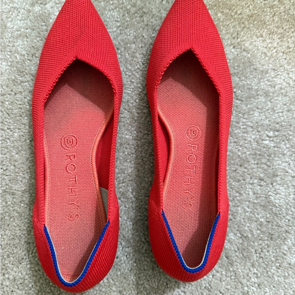 Rothy's Women's The Point Red Flats - Picture 7 of 13